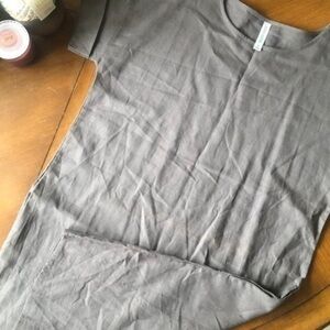 NWT Zenana dress linen gray simple dress Small